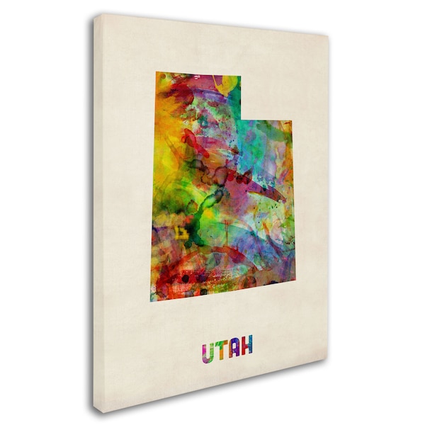 Michael Tompsett 'Utah Map' Canvas Art,18x24